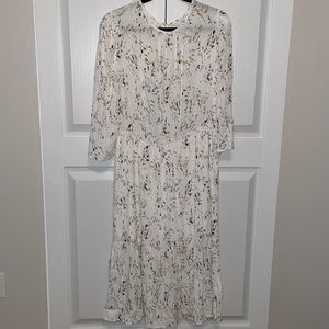 White floral midi dress